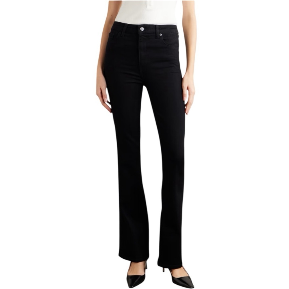Frame Le Mini Coated Boot Black Stretch High Rise Pants SZ 28 New